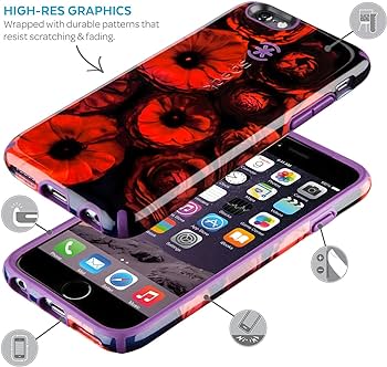Speck Inked | iPhone 6 Plus/6S Plus - Moody Bloom Pattern/ Acai Purple