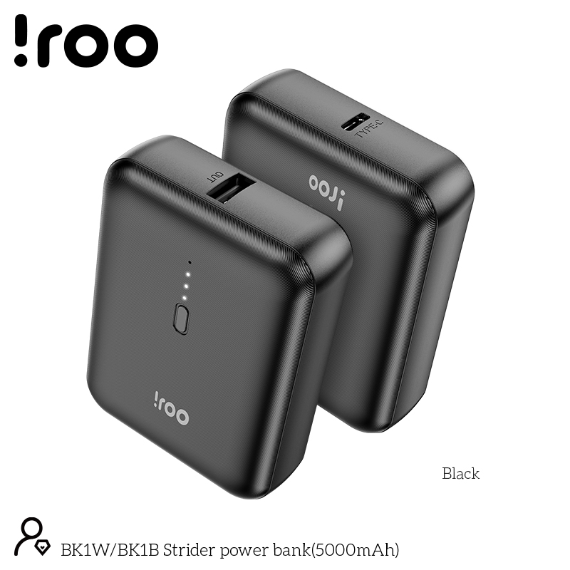 iRoo BK1B Mini | Strider Power Bank 5000mAh - Black