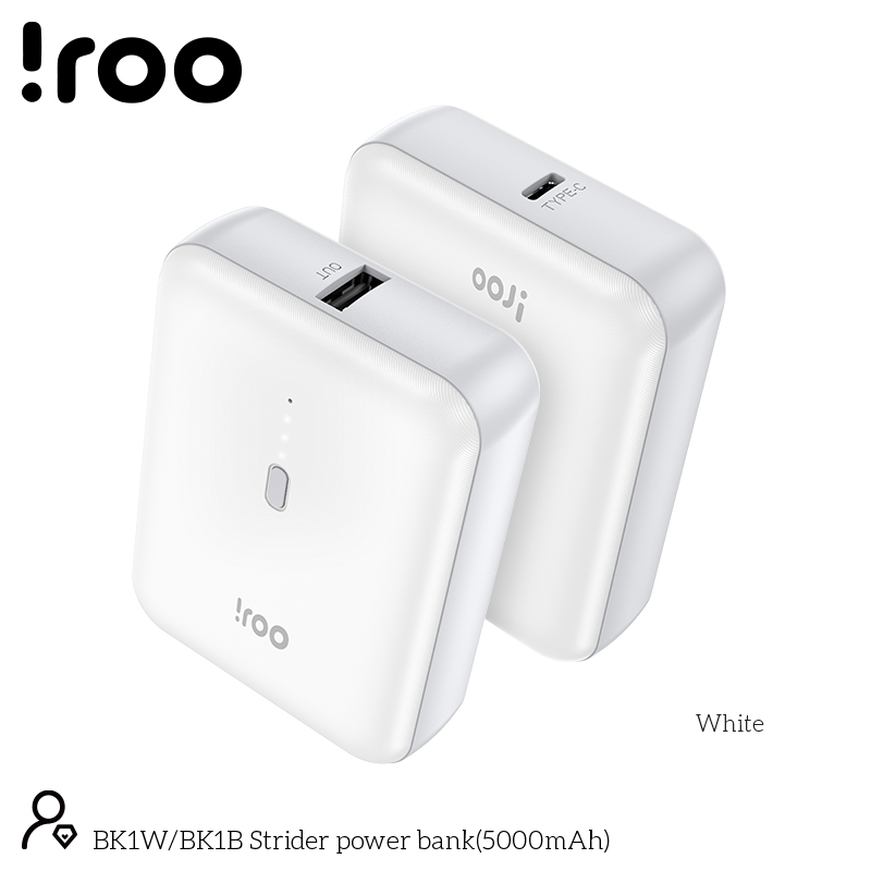 iRoo BK1W Mini | Strider Power Bank 5000mAh - White