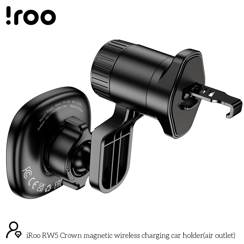 iRoo RW5 | 15W Wireless Charging, Air Vent Super Strong MagSafe Compatible Holder (Universal) (copy)
