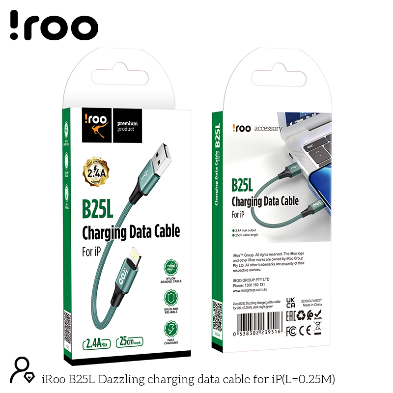 iRoo B25L | USB Cable - Lightning Short 25cm
