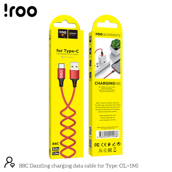 iRoo B8C Super Strong USB Cable | Type-C - 1M